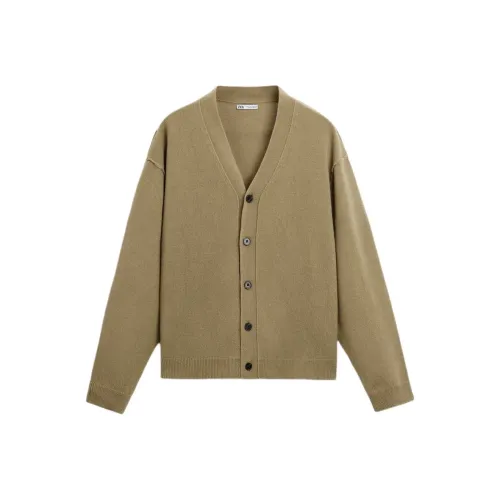 ZARA Оливково-зеленые Мужские Свитера