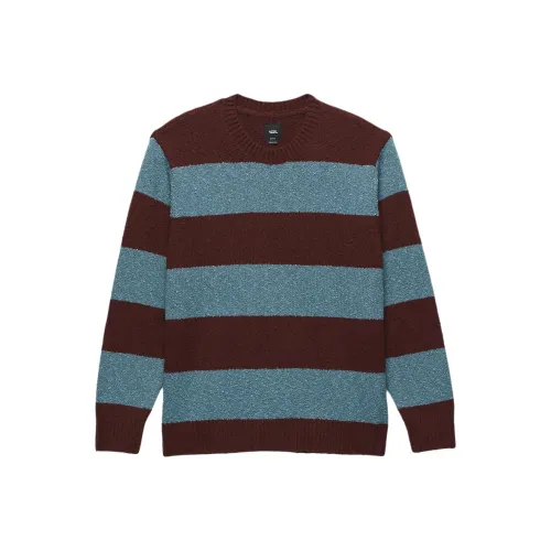 Vans Darby Stripe Crew Трикотаж Мужской Горький Шоколад Синий Камень