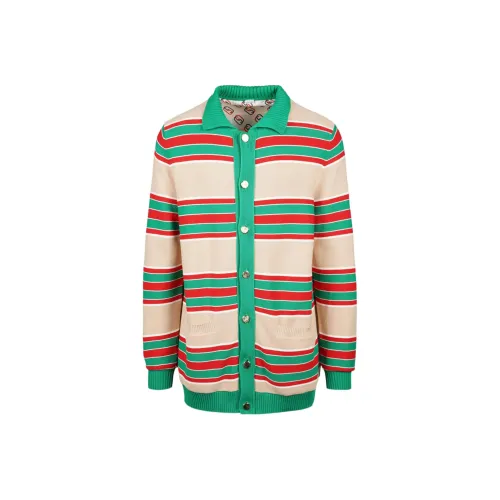 GUCCI Зеленый, Сливочный Мужские Свитера