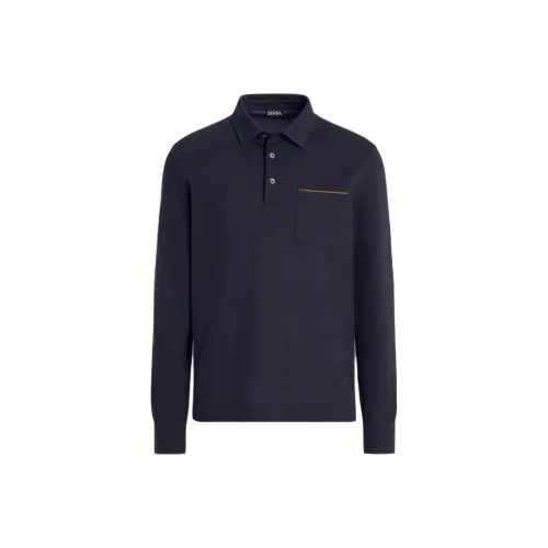 Zegna Поло Мужское Морской Синий