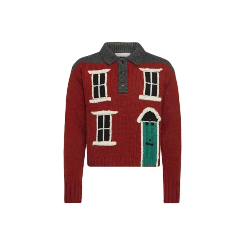 JW Anderson Кирпично-красные Мужские Свитера