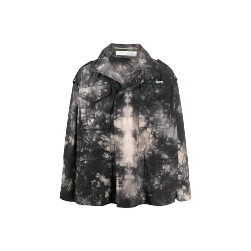 Off Белый Куртки и Пальто Мужской Черный