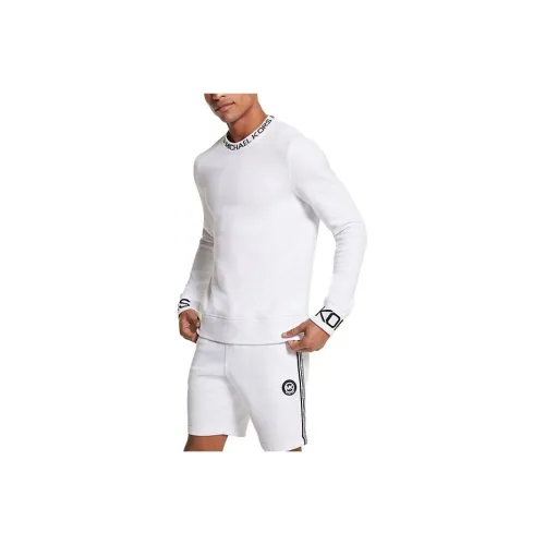 MICHAEL KORS Логотип Лента Хлопковая Смешанная Ткань Свитер Мужской Белый