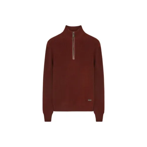 Loro Piana Stanton Полузастежка Трикотаж Мужской Красный