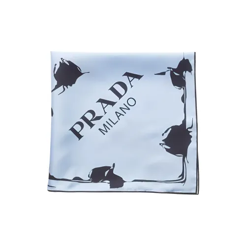PRADA Шелковые шарфы Женские Синий