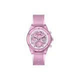 Розовый циферблат часов