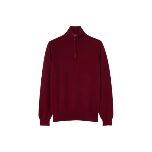 Loro Piana Классический Полузастежка Свитер Мужской Красный