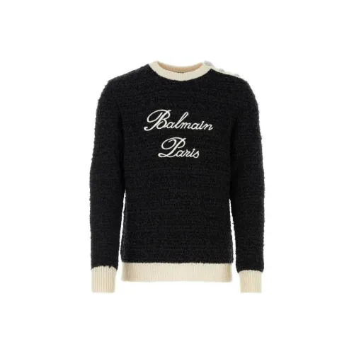 BALMAIN Черные Мужские Свитера