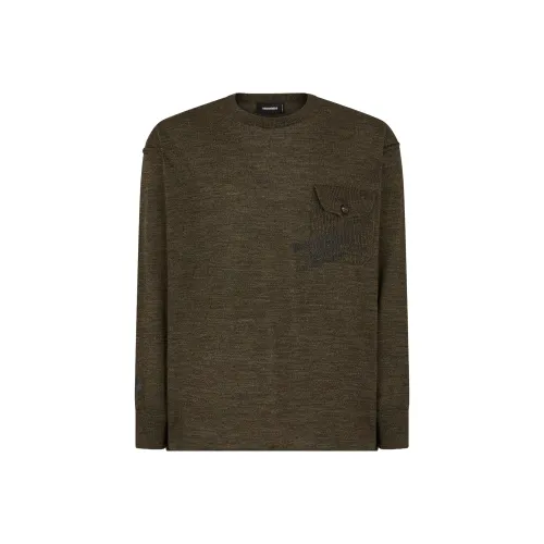 DSQUARED 2 Ciro Crewneck KNIT Свитер Мужской Оливково-зеленый