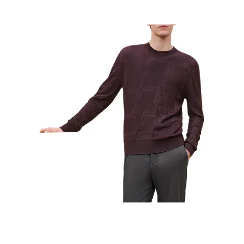 HERMES Темно-красные Мужские Свитера