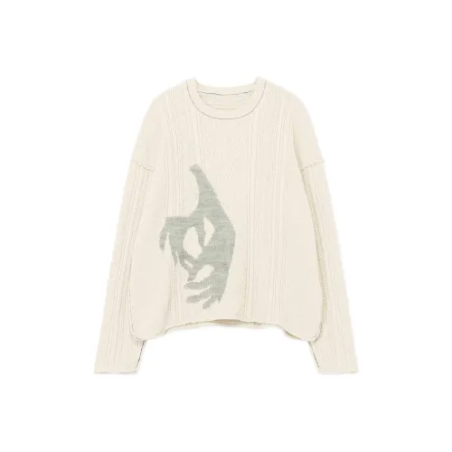 Yohji Yamamoto Свитер Унисекс Серый Белый