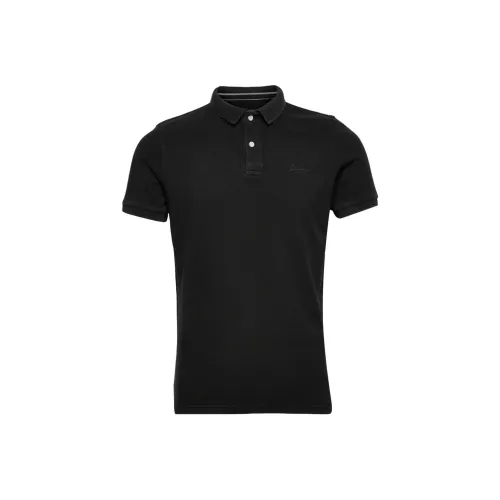SUPERDRY Мужская поло рубашка черного цвета