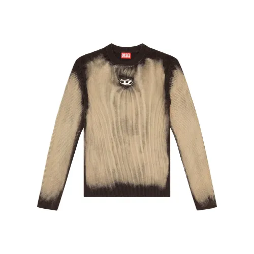 DIESEL OVAL D Series Yellow Men's Knitwear