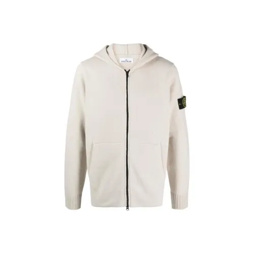 STONE ISLAND Экрю Мужской Трикотаж