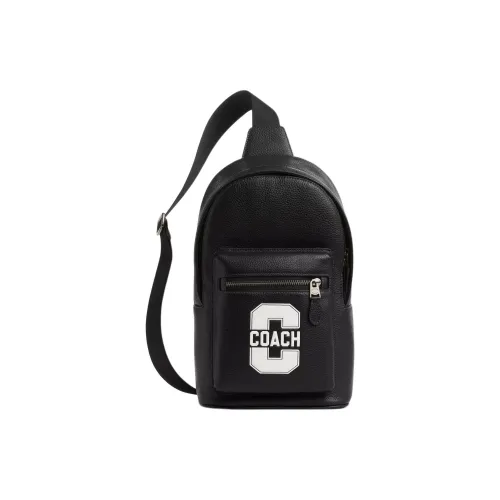 COACH West Телячья кожа Слинг-сумка Сумка на пояс Маленький Мужской Черный