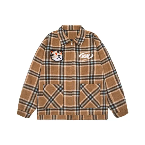 KILLWINNER Отложной воротник Свободный крой Длинный рукав Куртка Unisex Light Коричневый