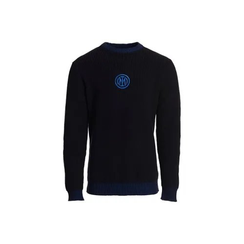 F.C. Internazionale Milano IM INTER Логотип Ткань в рубчик JUMPER Трикотаж Мужской Черный