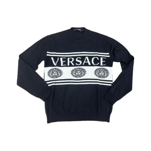 VERSACE Мужские черные свитеры
