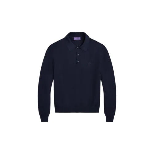 Ralph Lauren Purple Label SS24 Трикотаж Мужской Классический Темно-синий