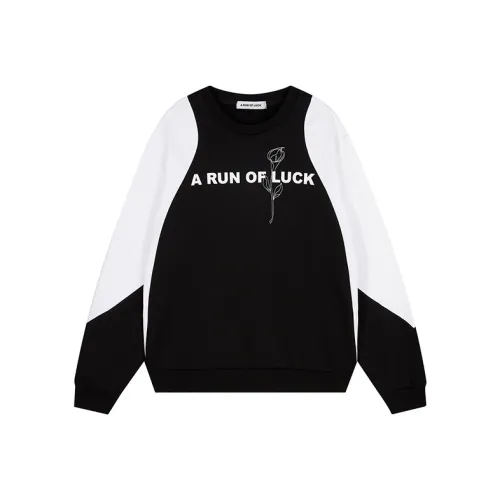 A RUN OF LUCK Толстовка Унисекс Черный Белый