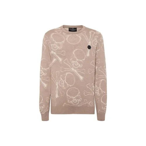 PHILIPP PLEIN SS24 Свитер Мужской Бежевый Желтый