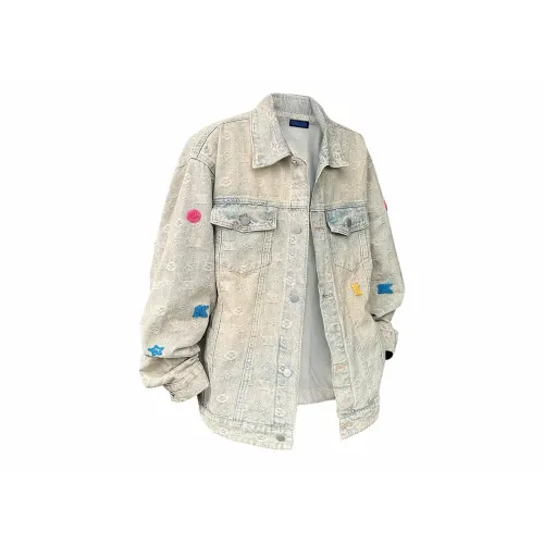 FONDLOOK Denim Jacket Unisex Yellow Mud
