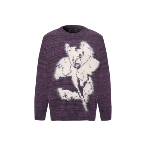 YAOJIUJIUQI Свитер Мужской Фиолетовый