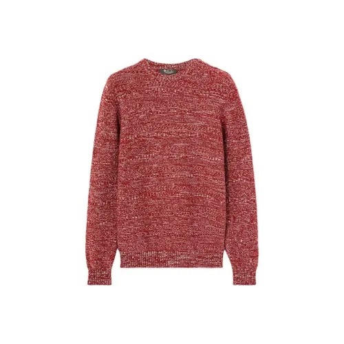 Loro Piana Lima Круглый вырез Свитер Мужской Рубиново-красный