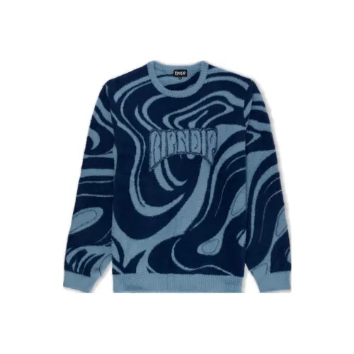 RIPNDIP FW23 Психоделический Мохер КНИТ Свитер Унисекс Темный Сланец