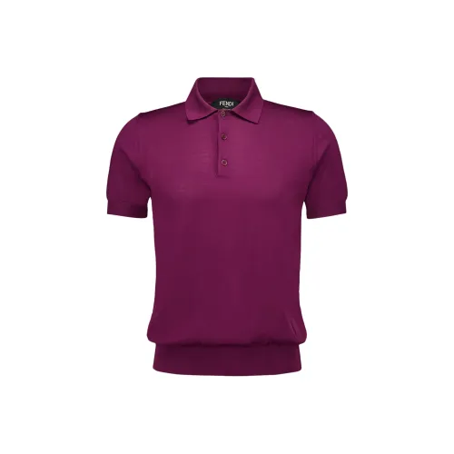 FENDI FW24 Поло Мужское Виноградный Фиолетовый