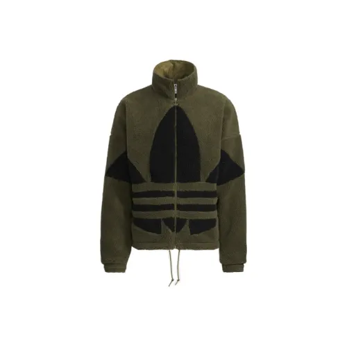 Adidas Originals Шерпа Куртка Мужская Темно-оливково-зеленая