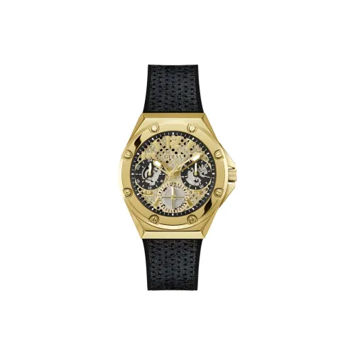 GUESS Women's Watch Кварцевый механизм силиконовый ремешок 40 мм золотой циферблат