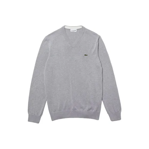 Свитеры для мужчин серого цвета с коллаборацией LACOSTE