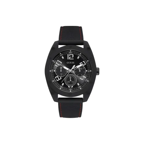 GUESS Мужские часы Кварцевый механизм Пластиковый ремешок 46 мм Черный циферблат