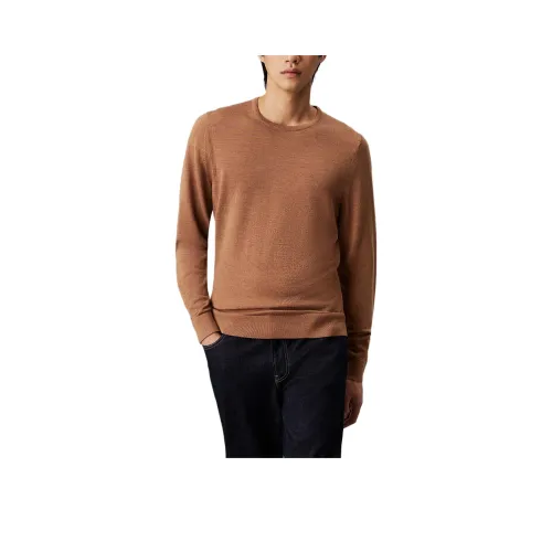 CALVIN KLEIN Свитер Европейская версия Мужской Светло-коричневый