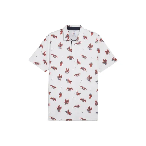PUMA Golf PUMA x VOLITION Flying Eagles Polo Мужской Белый Светлый