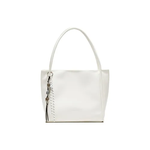 Three Blessings ПУ (полиуретан) Сумка-тоут Сумка для покупок Сумка через плечо Средняя Женская Цвет слоновая кость