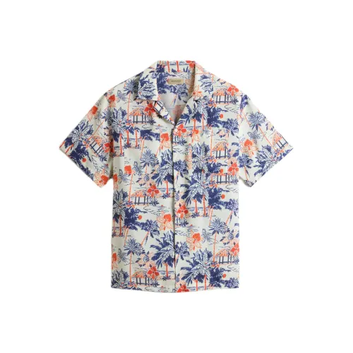 WOOLRICH SS25 Рубашка Мужская Белая Синяя