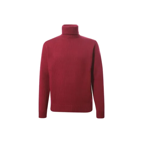 Zanone Red Men's Sweaters Zanone Красные Мужские Свитера