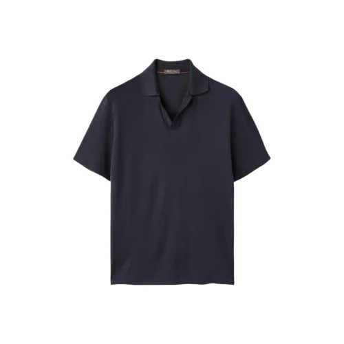 Loro Piana Мужская поло морского синего цвета