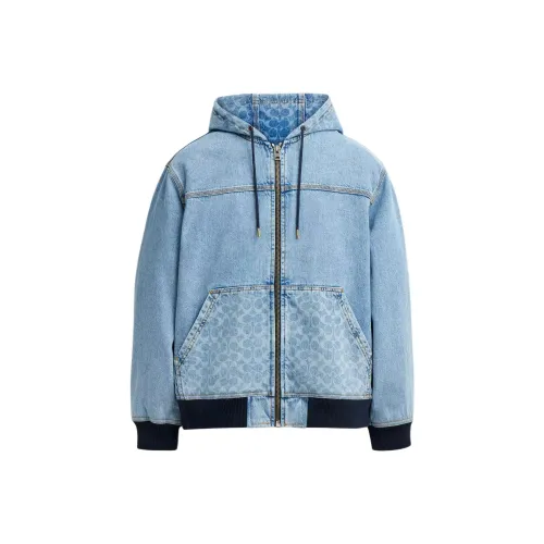 COACH Denim Куртка Мужская Светло-Синяя
