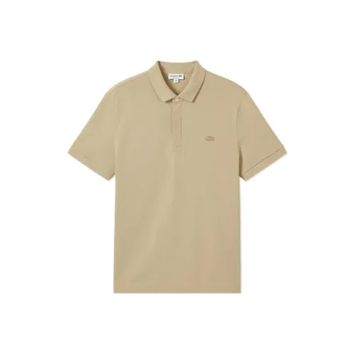 LACOSTE Поло Мужское Молочный Кофейный