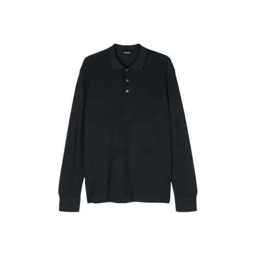 Zegna SS24 Поло Мужское Полуночный Синий