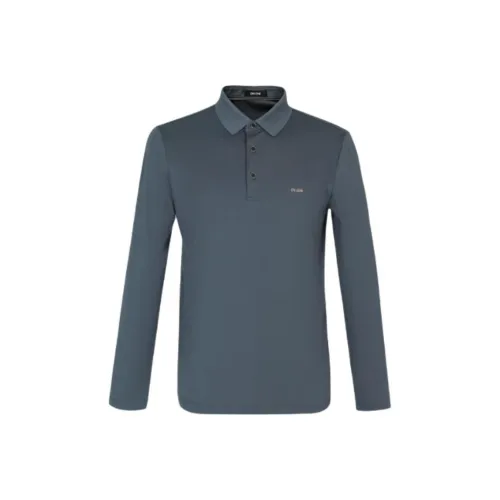 DIKENI Мужская поло голубого и серого цвета