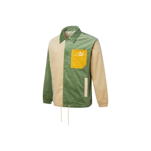 PUMA Cord Coach Зеленый Мужской Куртки