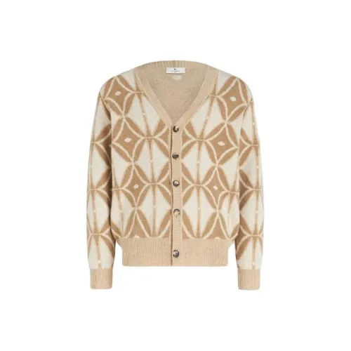 ETRO Новая шерсть Кардиган Трикотаж Мужской Светлый Умбра