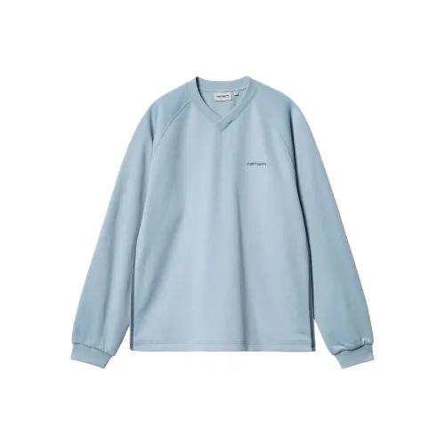 Carhartt WIP FW24 Bolan V Neck Свитшот Трикотаж Мужской Ледяной Синий