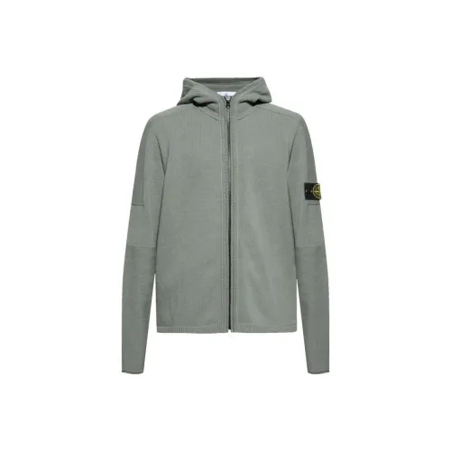 STONE ISLAND Зеленый Мужской Трикотаж