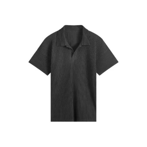 Homme Plissé Issey Miyake Черное Мужское Поло