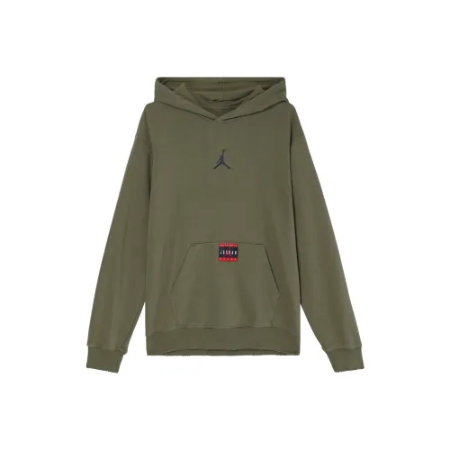 Jordan Brooklyn Fleece Толстовка Мужской Средний Оливковый Зеленый Угольный Черный